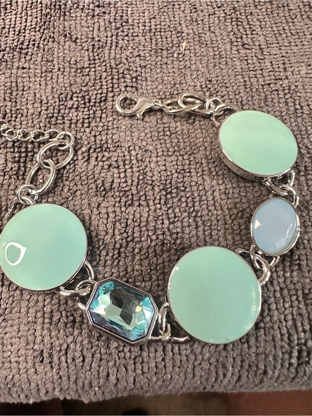 Unlisted Mint Green and Blue Accent Link Bracelet